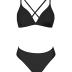 CUPSHE Bikini Set for Women Two Piece Swimsuits V Neck Low Rise Crisscross Back Self Tie Spaghetti Straps