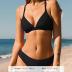CUPSHE Bikini Set for Women Two Piece Swimsuits V Neck Low Rise Crisscross Back Self Tie Spaghetti Straps