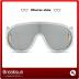 Fashion Wave Mask Sunglasses for Women Men Oversized Silver Mirrored Futuristic Shield Sun Glasses Designer Style