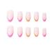 Press on Nails Almond False Nails Full Cover with Flower Designs Acrylic Nails Short French Tip Sticks on Nails for Women Girls Nails Supplies Decorations 24pcs