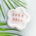Press on Nails Almond False Nails Full Cover with Flower Designs Acrylic Nails Short French Tip Sticks on Nails for Women Girls Nails Supplies Decorations 24pcs