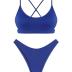 ZAFUL Women's Cutout Bikini Sets Scoop Neck Back Criss Cross Tie Ribbed High Cut Bikini Swimsuit Two Piece Bathing Suits