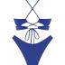 ZAFUL Women's Cutout Bikini Sets Scoop Neck Back Criss Cross Tie Ribbed High Cut Bikini Swimsuit Two Piece Bathing Suits