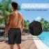 Mens Swim Trunks with Compression Liner Quick Dry Swimsuit 7 inch Inseam Swimming Shorts with Zipper Pockets