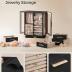 SONGMICS Jewelry Box 360° Rotating, Jewelry Storage Case with 5 Drawers, Jewelry Organizer, Glass Window, Spacious, Vertical Jewelry Storage, Open Design, Great Gift, Graphite Black UJBC170B01
