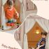 Large Kids Tent Playhouse Basic Mat with Star Lights, Flags and Tote Bags, Kids Play Tent Indoor & Outdoor, Washable Teepee Tent for Boys & Girls, Kids Play House for Toddler, Neutral Color