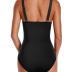 Holipick Women One Piece Swimsuits Tummy Control Bathing Suit Ruffle V Neck Swimwear Slimming Monokini