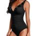 Holipick Women One Piece Swimsuits Tummy Control Bathing Suit Ruffle V Neck Swimwear Slimming Monokini