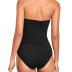 Holipick Women Strapless One Piece Swimsuits Tummy Control Bandeau Tube Top Bathing Suits Slimming Swimwear