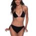 Zonsaoja Women String Bikini Set Halter Side Tie Two Piece Swimsuit Triangle Bathing Suits