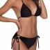Zonsaoja Women String Bikini Set Halter Side Tie Two Piece Swimsuit Triangle Bathing Suits