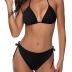 Zonsaoja Women String Bikini Set Halter Side Tie Two Piece Swimsuit Triangle Bathing Suits