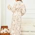 RONGTAI Womens Bathrobe Ladies Fleece Plush Warm Long Robes Fleece Nightgown Sleepwear (XX-Large,Brown Rabbit)