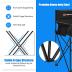 COSTWAY Folding Camping Chair, 38.5” Height Portable Tall Directors Chair with Storage Pouches, Detachable Armrests, Carrying Bag for Fishing, Picnic, Lawn, Black, 250LBS Weight Capacity