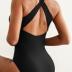 Herseas Women One Piece Bathing Suit Crisscross Back Slimming Swimsuit Tummy Control 2024 Summer Athletic Swimming Swimwear