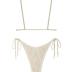 ZAFUL Women Triangle String Two Piece Bikini Fishnet Mesh Tie Shell Decor Tanga 2 Piece Swimsuit