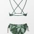 CUPSHE Women Swimsuit Bikini Set Two Piece Bathing Suit Criss Cross Back Strappy Side with Double Spaghetti Straps