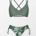 CUPSHE Women Swimsuit Bikini Set Two Piece Bathing Suit Criss Cross Back Strappy Side with Double Spaghetti Straps