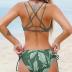 CUPSHE Women Swimsuit Bikini Set Two Piece Bathing Suit Criss Cross Back Strappy Side with Double Spaghetti Straps