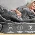 JAQUETEA Heated Blanket Electric Throw - 50''x60'' Heating Blanket Throw 4 Hours Auto-Off & 4 Heating Levels Over-Heat Protection, Machine Washable Flannel Sherpa,Electric Certification