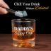 PONPUR Gifts for Dad Fathers Day, Daddy Sippy Cup Whiskey Glass Gifts Set with 4 Whiskey Stones & Wooden Box, Funny Gag Birthday Gifts for New Dad Him Husband, Dad Gifts, Stocking Stuffers