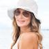 Bucket-Hat-Distressed Sun-Protection Washed-Cotton Beach-Sun-Hat - Summer-Wide-Brim(3.2inch Brim) Beach-Cap(Size:S-M)