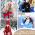 Womens Beanie Hat Scarf Gloves Set, Soft Fleece Lined Winter Hat with Pom Pom, Long Knit Scarf Neck Warmer Touchscreen Gloves for Cold Weather, 3 in 1 Warm Set(Oatmeal)