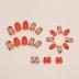 Summer Press on Nails Short Oval, Artificial Acrylic Fake Nails with Fruit Design, Full Cover Reusable Coffin Shaped Glossy False Nails, Glue on Nails for Women Set, DIY Stick on Nails 24Pcs