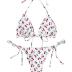 SOLY HUX Women's Bikini Sets Cherry Print Halter Triangle Tie Side Bathing Suits 2 Piece Swimsuit