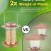 iBorn Metal Bird Feeder for Outside Hanging,Wild Bird Feeders for Cardinal,18cm Large Roof&Tray Brushed Copper 6 Port (Seed is not Included)