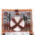 Willow Picnic Basket for 4 Persons with Insulated Compartment, Picnic Basket Sets with Utensils Cutlery Perfect for Valentine Day Wedding, Wicker Hamper for Outdoor Patio Lawn Garden Picnic & Camping
