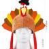 Hikkcos Thanksgiving Turkey Hat and 3 Packs Bead Necklaces Turkey Head Costume Plush Gobbler Hat for Thanksgiving Trot Dress Up Party, Role Play and Carnival Cosplay