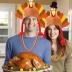 Hikkcos Thanksgiving Turkey Hat and 3 Packs Bead Necklaces Turkey Head Costume Plush Gobbler Hat for Thanksgiving Trot Dress Up Party, Role Play and Carnival Cosplay