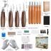 Wood Carving Kit 4pcs Whittling Knife and 5pcs K2 Carbon Steel Wood Carving Knife,Wood Carving Tools Set with 8pcs Basswood Wood Blocks for Adults Kids Beginners Woodworking Whittling Kit Gifts