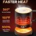 Temperature Control Smart Mug, Self-Heating Coffee Mug with Double-Sided & Real-Time Temperature LED Display, Surround Heating, Improved Waterproof Design, Gifts for Friends, Parents(Black – 14 oz)