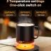 Temperature Control Smart Mug, Self-Heating Coffee Mug with Double-Sided & Real-Time Temperature LED Display, Surround Heating, Improved Waterproof Design, Gifts for Friends, Parents(Black – 14 oz)