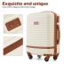 Coolife Suitcase Set 3 Piece Luggage Set Carry On Travel Luggage TSA Lock Spinner Wheels Hardshell Lightweight Luggage Set(Gray+Pink, 5 piece set)