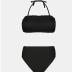CUPSHE Bikini Set for Women Two Piece Swimsuit Bandeau Top Back Tie Mid Waisted Bottom with Removable Shoulder Straps