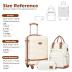 Coolife Suitcase Set 3 Piece Luggage Set Carry On Travel Luggage TSA Lock Spinner Wheels Hardshell Lightweight Luggage Set(Gray+Pink, 3 piece set (BP/TB/20))
