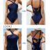 CUPSHE Women's One Piece Swimsuits Ruched Bathing Suit Tummy Control Back Tie Mutiple Ways Wearing
