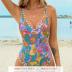 CUPSHE Women's One Piece Swimsuit Bathing Suit Double Strap Back tie Low Cut Boho Paisley Swimwear