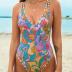 CUPSHE Women's One Piece Swimsuit Bathing Suit Double Strap Back tie Low Cut Boho Paisley Swimwear