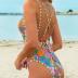 CUPSHE Women's One Piece Swimsuit Bathing Suit Double Strap Back tie Low Cut Boho Paisley Swimwear