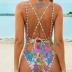 CUPSHE Women's One Piece Swimsuit Bathing Suit Double Strap Back tie Low Cut Boho Paisley Swimwear