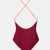 CUPSHE One Piece Swimsuit for Women Bathing Suits Deep V Neck Crisscross Back Color Block