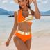 AI'MAGE Women's High Waisted Bikini Sets Tummy Control Swimsuits 2024 Two Piece Bathing Suits Color Block Halter Swim Suits