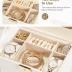 Homde Synthetic Leather Huge Jewelry Box Mirrored Watch Organizer Necklace Ring Earring Storage Lockable Gift Case (White + Gold)