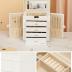 Homde Synthetic Leather Huge Jewelry Box Mirrored Watch Organizer Necklace Ring Earring Storage Lockable Gift Case (White + Gold)