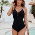 BMJL Women's Tummy Control Swimsuit Lace Up One piece Bathing Suits Slimming V neck Swimwear