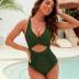 Blooming Jelly Womens One Piece Swimsuits Push Up Tummy Control Bathing Suits V Neck Cutout Modest Swim Suits 2024